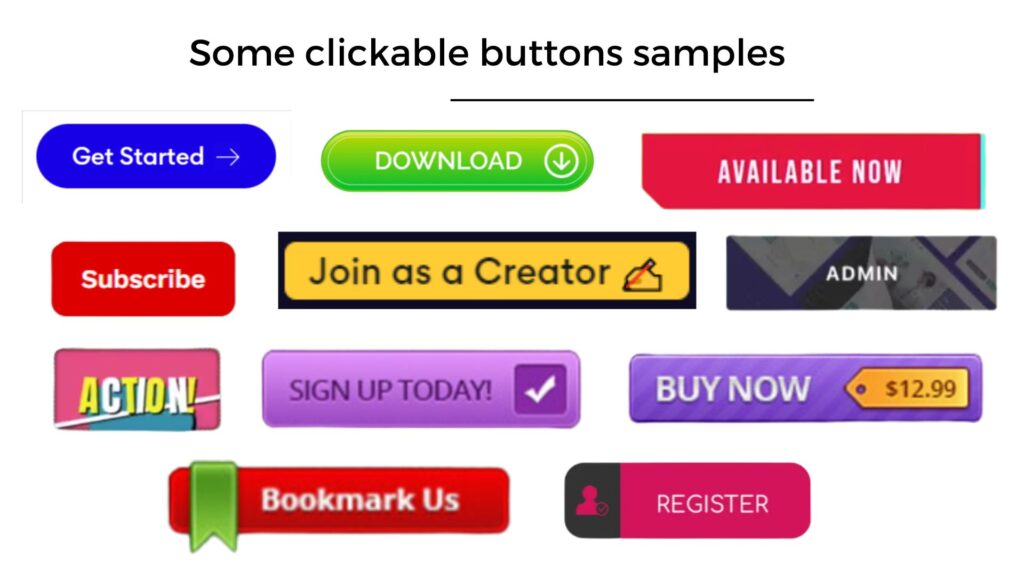 clickable buttons in Elementor