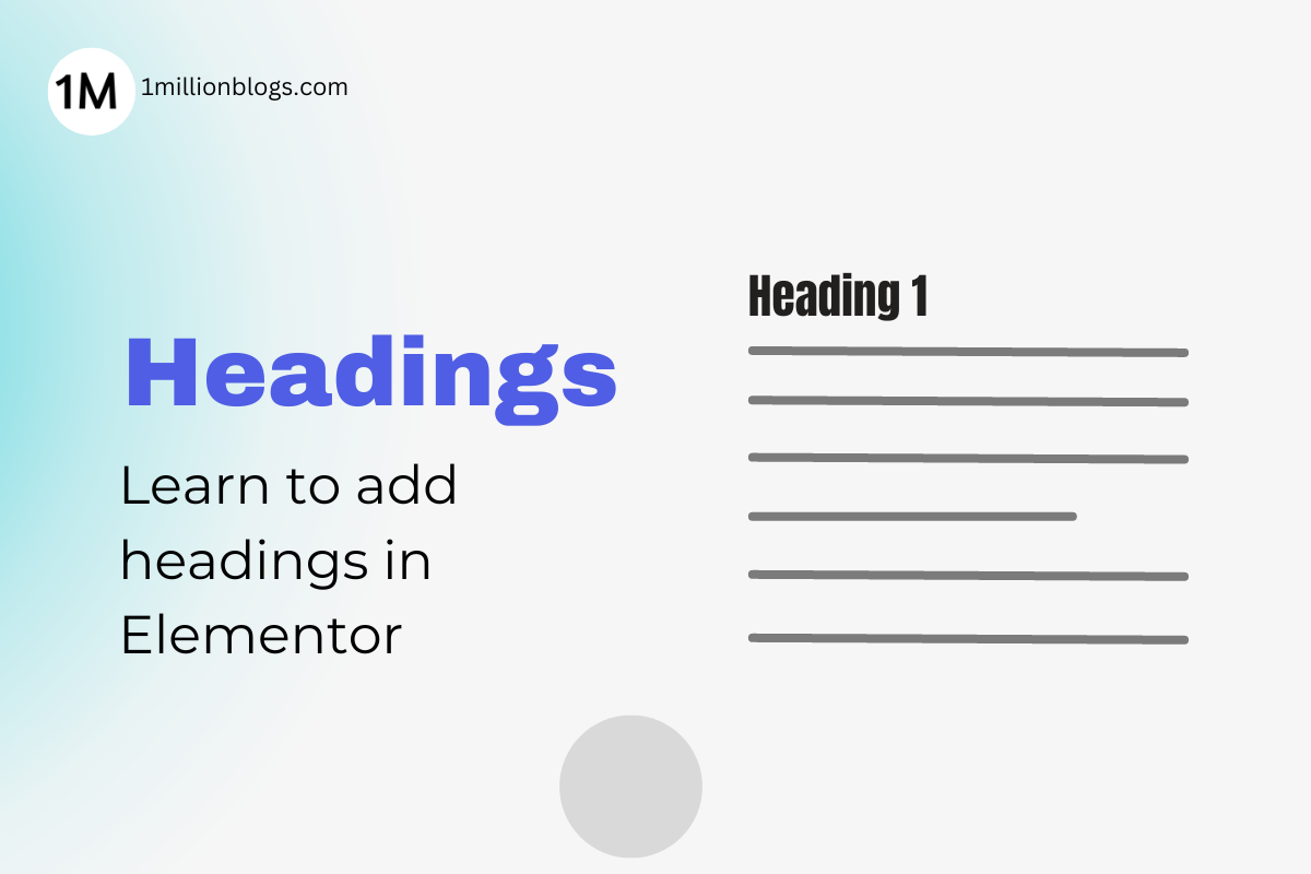 How to Add Headings in Elementor?